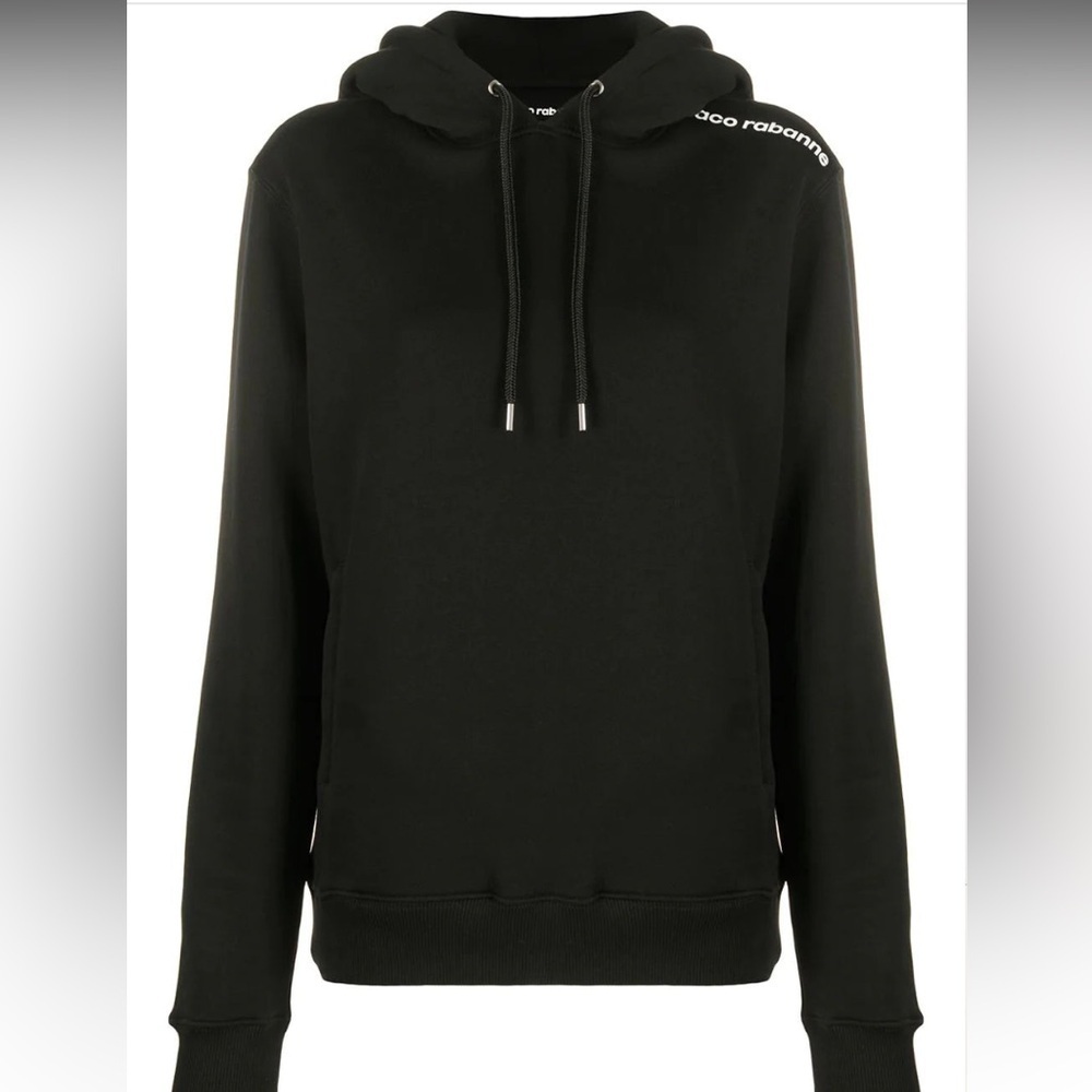Black Paco Rabanne logo women’s Hoodie $380 M sweatshirt designer fall casual